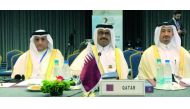 Qatari delegation, headed by Minister of Energy and Industry H E Dr Mohammed bin Saleh Al Sada (centre), during the Algiers Agreement celebrations in Algeria.