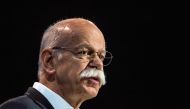 In this file photo taken on April 5, 2018, the CEO of German car manufacturer Daimler Dieter Zetsche addresses shareholders during the company's annual general meeting in Berlin. / AFP / John MACDOUGALL 