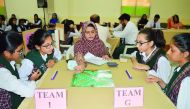 The Pakistan International School Qatar (PISQ)  students during the Annual Scrabble Tournament.