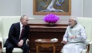 Russian President Vladimir Putin and Indian Prime Minister Narendra Modi meet in New Delhi on October 4, 2018. AFP / Sputnik / Mikhail Metzel