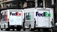 FedEx delivery trucks are pictured in Pasadena, California, March 21, 2017. Reuters/Mario Anzuoni