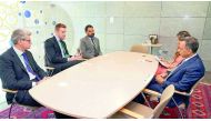 Travelex Qatar officials holding discussions with Ajay Sharma, the Ambassador of UK to Qatar.
