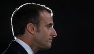 French President Emmanuel Macron speaks as he attends the economic event 