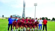 Tunisian community football team during the under-16 match at Aspire Park. Pic: Baher Amin / The Peninsula
