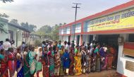 Indian voters line up to vote at a polling station in Sukma in Chhattisgarh state on November 12, 2018. / AFP / -