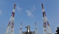 The GSLV MkIIID2 carrying GSAT29 ready to launch from SDSC SHAR, Sriharikota. Source: PIB  