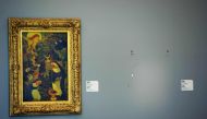 FILE PHOTO: In this file photo taken on October 16, 2012, an empty space is seen where a painting by French artist Henri Matisse was stolen at the Kunsthal museum in Rotterdam, a day after seven masterpieces were stolen in a pre-dawn heist.  AFP/ ROBIN UT