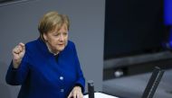 German Cahncellor Angela Merkel speaks during debates on the 2019 federal budget at a session of the German parliament 'Bundestag' in on 21 November 2018 Berlin, Germany.  Abdülhamid Ho?ba? - Anadolu