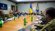 Ukrainian President Petro Poroshenko chairs a meeting with heads of military and security forces in Kiev, Ukraine November 30, 2018. Mykhailo Markiv/Ukrainian Presidential Press Service/Handout via REUTERS 