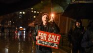 People opposed to Amazon's plan to locate a headquarters in New York City hold a protest in Court House Square on November 26, 2018 in the Long Island City neighborhood of the Queens borough of New York City. Stephanie Keith/Getty Images/AFP