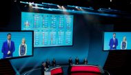 General view as the groups are displayed on a big screen following completion of the draw Action Images via Reuters/John Sibley