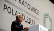 UN Secretary General Antonio Guterres addresses during the opening of COP24 UN Climate Change Conference 2018 in Katowice, Poland December 3, 2018. Reuters/Kacper Pempel