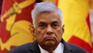 File photo of Sri Lanka Prime Minister Ranil Wickremesinghe attends a news conference with Vietnam's Prime Minister Nguyen Xuan Phuc (unseen) at the Government Office in Hanoi, Vietnam, April 17, 2017. REUTERS/Kham/File Photo