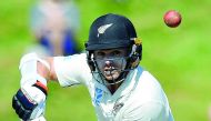 New Zealand's Tom Latham plays a shot during day three of the first Test cricket match between New Zealand and Sri Lanka at the Basin Reserve in Wellington on December 17, 2018. AFP / Marty Melville
