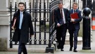 Britain's Housing, Communities and Local Government Secretary James Brokenshire (L), Britain's Justice Secretary and Lord Chancellor David Gauke (C) and Britain's Defence Secretary Gavin Williamson arrives to attend the weekly meeting of the Cabinet at 10