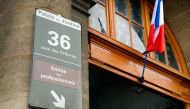 This file photo taken on August 6, 2014 shows the entrance of Paris criminal investigation department headquarters, located at the 36 Quai des Orfevres in the French capital.  AFP / Bertrand Guay
 