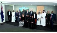 Professor Mohamad Abdalla, Director of Centre for Islamic Thought and Education at University of South Australia; Axel Wabenhorst, Australian Ambassador to Qatar, and other officials, during a roundtable discussion with Professor Mohamad Abdalla, Director