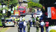 Kenyan policemen and explosives experts gather evidence from the car suspected to have been used by the attackers outside the scene where explosions and gunshots were heard at The DusitD2 complex, in Nairobi, Kenya January 17, 2019. Reuters/Njeri Mwangi