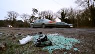 Debris is shown at the scene where Britain's Prince Philip was involved in a traffic accident, near the Sandringham estate in eastern England, Britain, January 18, 2019. REUTERS/Chris Radburn
