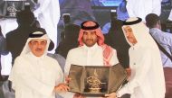 GWC Vice-Chairman Sheikh Fahad bin Hamad bin Jassem bin Jabor Al Thani (centre) receiving the award. 