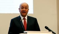 Iraq's President Barham Salih attends a forum in Baghdad, Iraq February 4, 2019. REUTERS/Wissm al-Okili