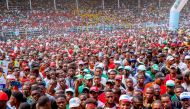 Supporters of Nigeria's President Muhammadu Buhari attend a campaign rally ahead of the country's presidential election in Rivers State, Nigeria, February 12, 2019.