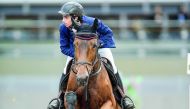 A file picture of a rider competing during an event at the Al Shaqab Arena.