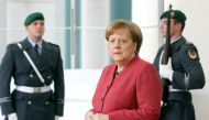German Chancellor Angela Merkel waits prior to welcome Georgian President for a meeting on February 20, 2019 in Berlin.  AFP / Wolfgang Kumm