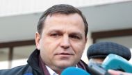 Andrei Nastase, one of the leaders of Moldova's ACUM opposition bloc, addresses the media as he visits a polling station during a parliamentary election in Chisinau, Moldova February 24, 2019. REUTERS/Vladislav Culiomza