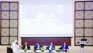 The speakers during the panel discussion.