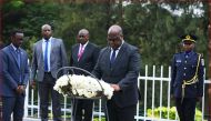 The Twitter account of the genocide memorial published a video of Tshisekedi, who was elected in January, laying a wreath at the memorial in Kigali, a diplomatic first. (Photo courtesy: Kigali Genocide Memorial 
@Kigali_Memorial)