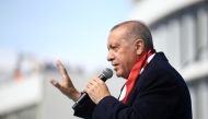 President of Turkey and the leader of Turkey's ruling Justice and Development (AK) Party Recep Tayyip Erdogan addresses the crowd during a campaign rally ahead of March 31 local elections, in Bolu, Turkey on March 27, 2019. Halil Sa??rkaya - Anadolu
