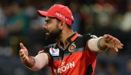 Royal Challengers Bangalore captain Virat Kohli gestures during the 2019 Indian Premier League (IPL) Twenty20 cricket match between Royal Challengers Bangalore and Mumbai Indians at The M. Chinnaswamy Stadium in Bangalore on March 28, 2019. / AFP / Manjun