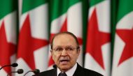 FILE PHOTO: Algerian President Abdelaziz Bouteflika delivers a speech during swearing-in ceremony after his re-election in Algiers, Algeria April 19, 2009. REUTERS/Zohra Bensemra/File Photo