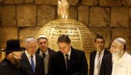 Brazilian President Jair Bolsonaro with Israeli Prime Minister Benjamin Netanyahu, during a visit to a synagogue inside the Western Wall Tunnels in Jerusalem's Old City April 1, 2019. Menahem Kahana/Reuters