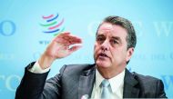 WTO director-general Roberto Azevedo attends a press conference on global trade growth forecasts for 2019-2020, on April 2, 2019 in Geneva. AFP / Fabrice Coffrini
