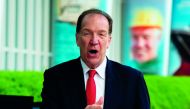 David Malpass speaks in front of the World Bank on his first day as the new president of the bank in Washington, DC on April 9, 2019.  AFP / Andrew Caballero-Reynolds