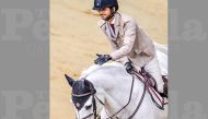 Salmeen Sultan Al Suwaidi and Cantaro 32 during the Big Tour competition yesterday. 