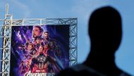 An Avengers fan in costume arrives at the TCL Chinese Theatre in Hollywood to attend the opening screening of 