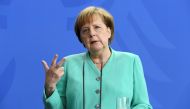German Chancellor Angela Merkel speaks during a news conference with Iraqi Prime Minister Adil Abdul-Mahdi (not pictured) at the Chancellery in Berlin, Germany, April 30, 2019. REUTERS/Annegret Hilse