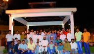 The members of AMU Alumni Association during the Iftar party at Nuaija Family Park. 