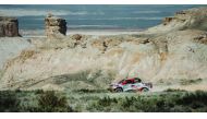 Qatar’s Nasser Saleh Al Attiyah in action with co-driver Mathieu Baumel during yesterday’s round. 
