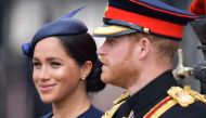 Britain's Meghan, Duchess of Sussex (L) and Britain's Prince Harry, Duke of Sussex (R) make their way in a horse-drawn carriage to Horseguards parade ahead of the Queen's Birthday Parade, 'Trooping the Colour', in London on June 8, 2019. AFP / Daniel Leal