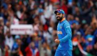 India's Virat Kohli celebrates at the end of the match against Australia. Reuters/Andrew Boyers