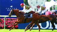 Action from the Qatar Racing & Equestrian Club (QREC)-sponsored Gr 1 Qatar Derby des Pur-Sang Arabe de 4 Ans at Chantily yesterday.