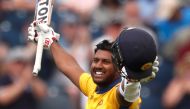 Sri Lanka's Avishka Fernando celebrates his century (Action Images via Reuters/Lee Smith)  