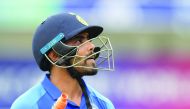 India's Ravindra Jadeja walks off for 77 during the 2019 Cricket World Cup first semi-final between New Zealand and India at Old Trafford in Manchester, northwest England, on July 10, 2019. AFP / Dibyangshu Sarkar