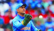 dia's MS Dhoni wearing his new gloves without an emblem on them. (Action Images via Reuters/Andrew Boyers/File Photo) 