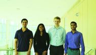 The four student researchers from Princeton University sharing a moment at the Qatar Computing Research Institute, part of Hamad Bin Khalifa University, for the summer internship programme, recently. 