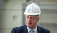 Britain's Prime Minister Boris Johnson visits the Fusion Energy Research Centre at the Fulham Science Centre in Oxfordshire, Britain August 8, 2019. (Julian Simmonds/Pool via REUTERS)